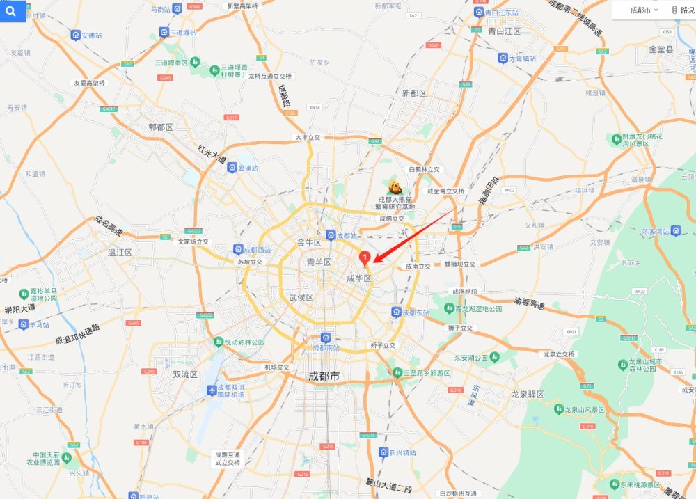 房屋位置地图，位于成都市成华区培华东路2号附近